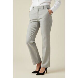 Tailored Light Gray Herringbone Linen Blend Chino Pants
